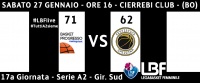 CA Carispezia sconfitta a Bologna: vince la Matteiplast 71-62